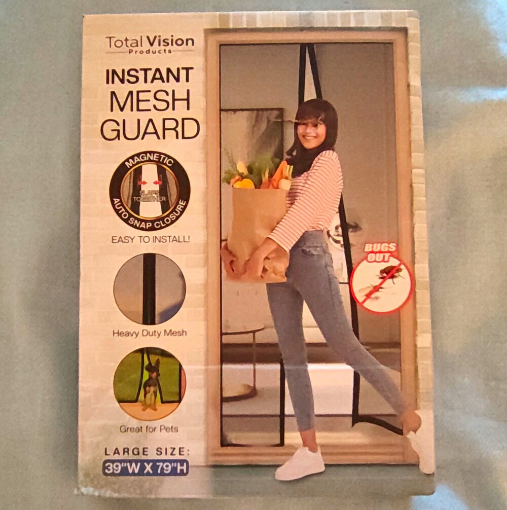 Total Vision Products Instant Mesh Guard Magnetic Mesh Door Guard 39x79 Black